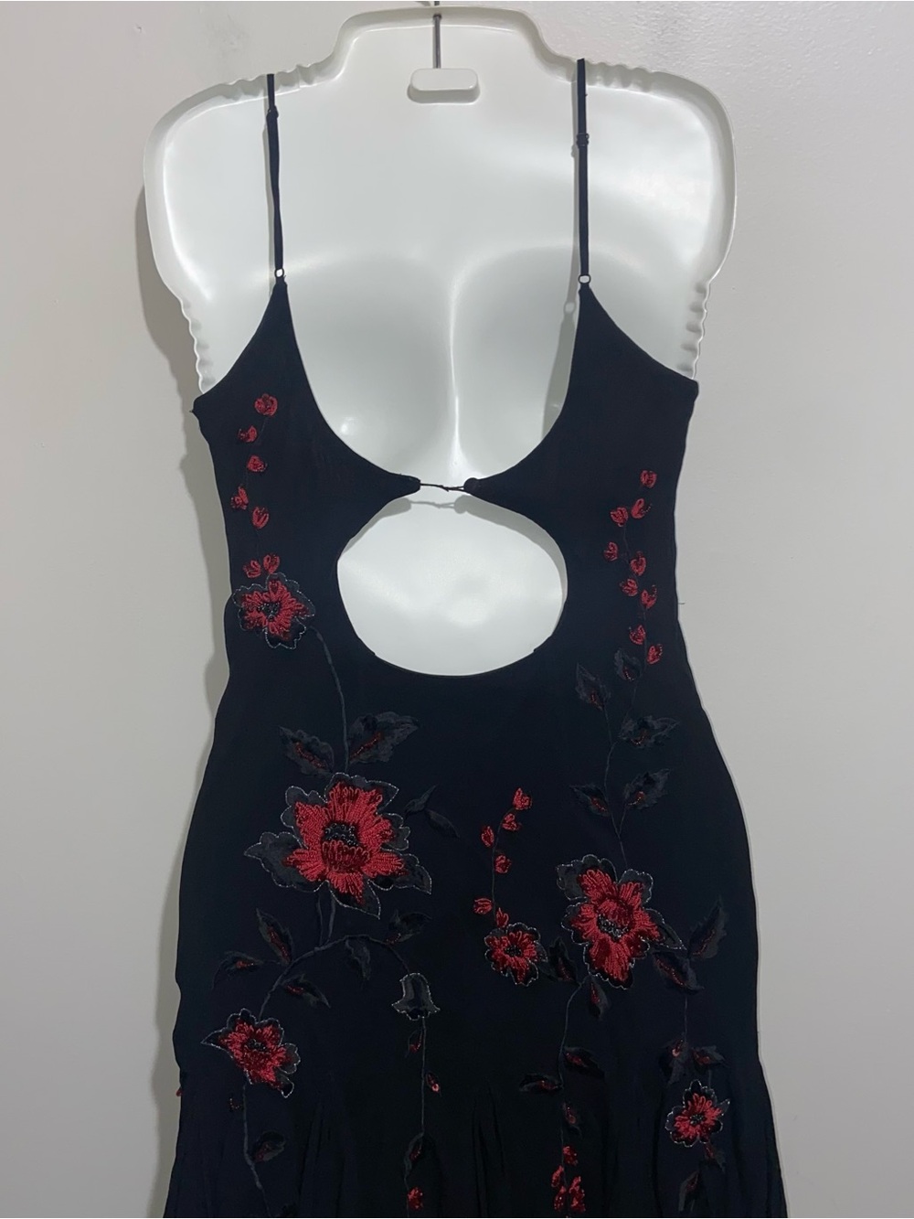 Sue Wong Nocturne Dress Sz 8 Silk Beaded Handkerchief Hem Whimsigoth Fairy Vtg - Picture 3 of 14